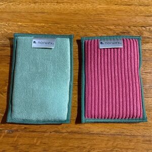 Norwex Dual Sided Sponges Set of 2 Pomegranate and Sage NWT